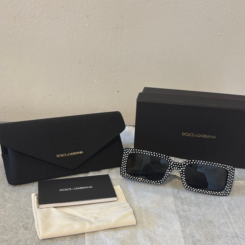 Dolce & Gabbana Black Sunglasses with White Accents